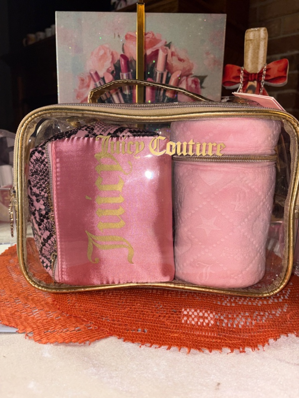 Juicy Couture Pink Travel Cosmetic Bags NWT